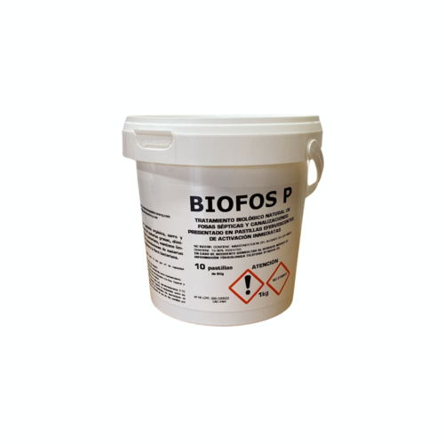 BIOFOS P 1 x 600 g Activador biológico efervescente para fosas sépticas y canalizaciones, eliminador de olores,